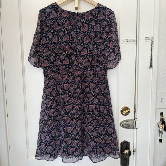 Madewell Orchard Flutter-Sleeve Dress in Fan Floral Mix, Size 12 - Picture 4 of 4